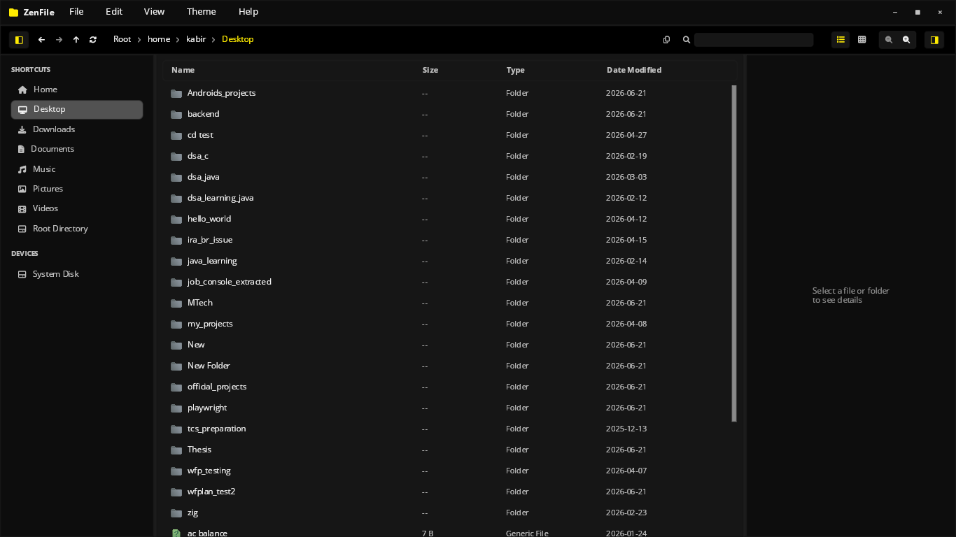 ZenFile list view