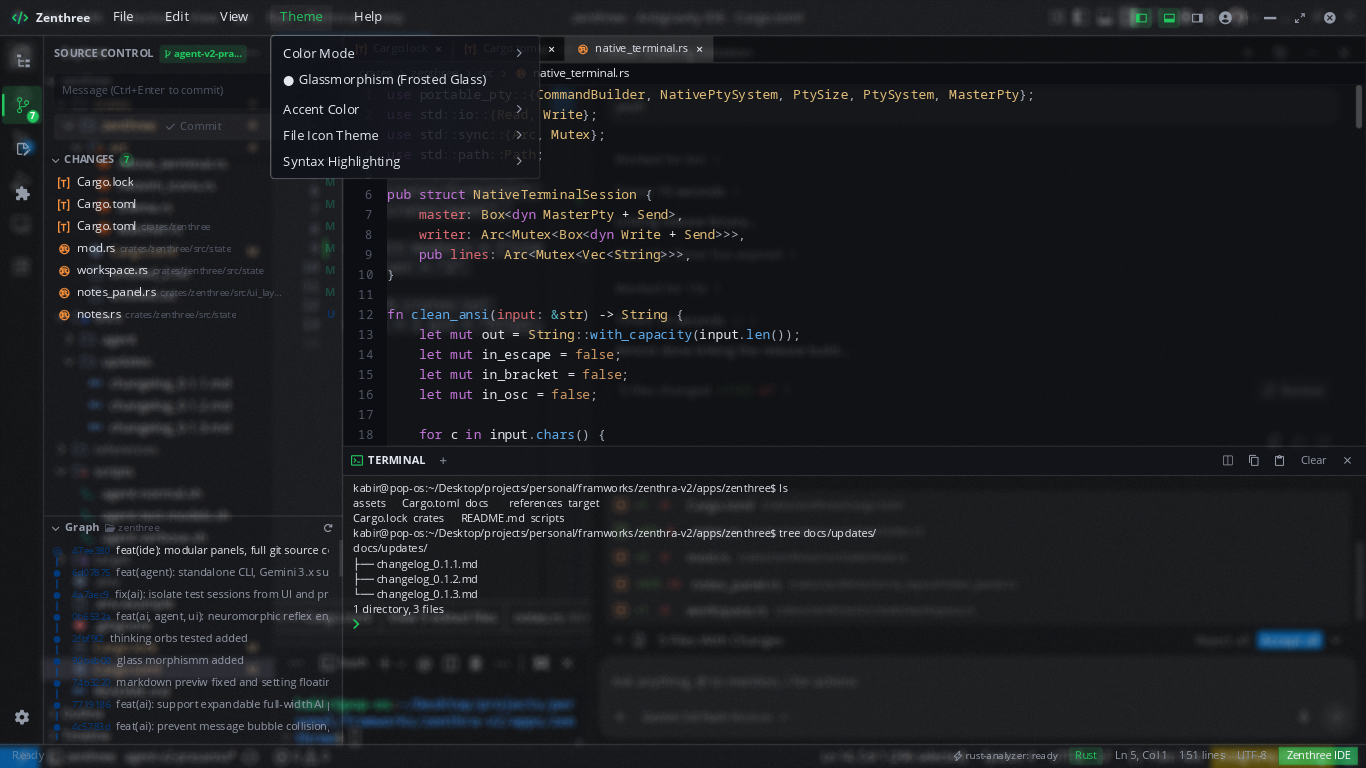Zenthree Code Editor Interface